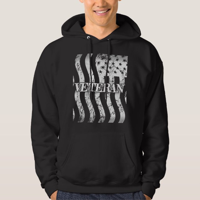 Sudadera Veterano de EE. UU. - vertical vintage blanco (Anverso)