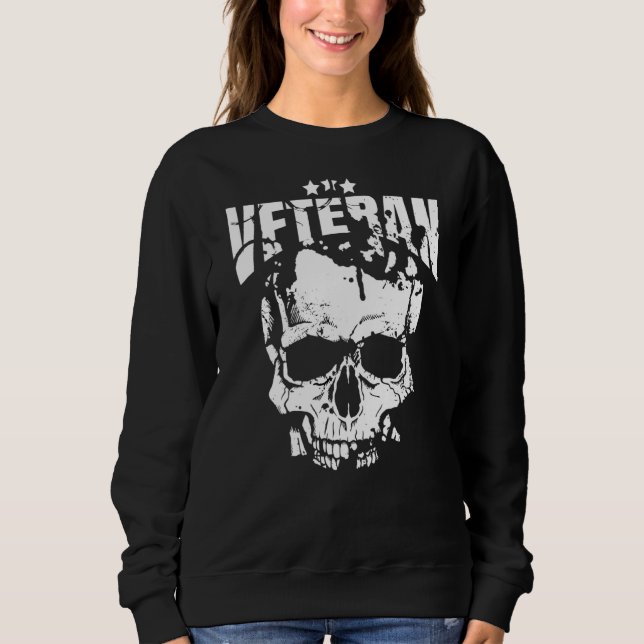 Sudadera Veterano de la Calavera Militar Molesto (Anverso)