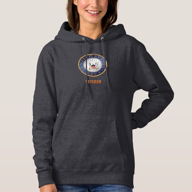 Sudadera Veterano de la marina estadounidense Hoodie (Anverso)