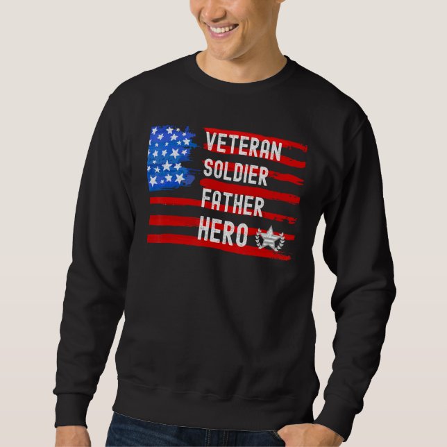 Sudadera Veterano Día del Padre Soldado Héroe (Anverso)