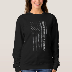 Sudadera Veterano Militar Jubilado Bandera Americana