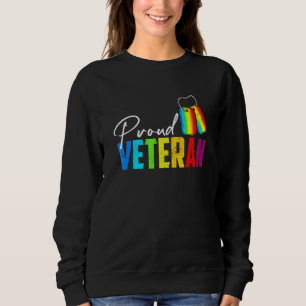 Sudadera Veterano orgulloso transmilitar LGBTQ Rainbow Gay