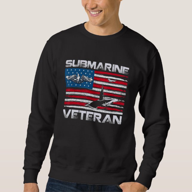 Sudadera Veterano submarino Servicio silencioso Vet de band (Anverso)