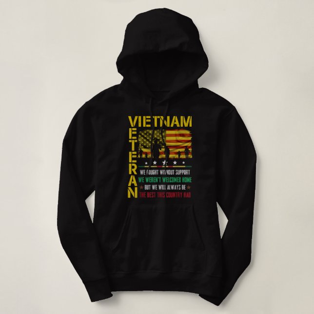 Sudadera Veterano vietnamita que luchamos sin apoyo fuimos (Diseño del anverso)