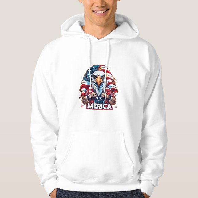 Sudadera Veteranos Día Bandera Americana Águila Patriótica (Anverso)