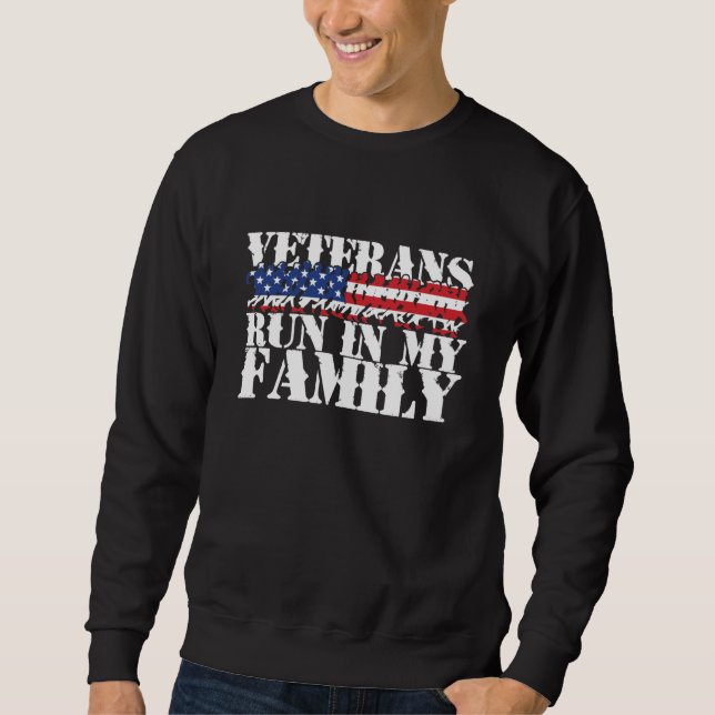 Sudadera Veteranos militares corren en mi familia - Corrien (Anverso)