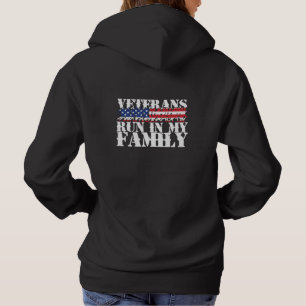 Sudadera Veteranos militares corren en mi familia - Corrien