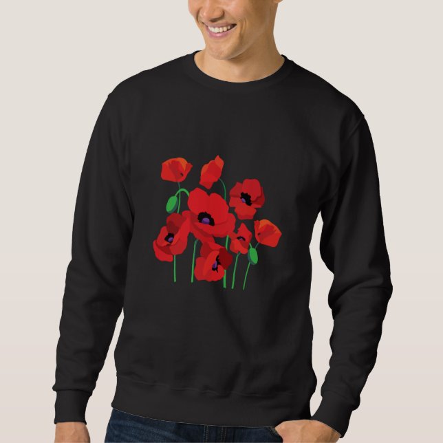 Sudadera Veterans Day Red Poppy Poppies floral graphic  1 (Anverso)