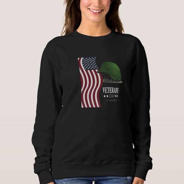 Sudadera VETERAN'S Day US American Helmet America Service H (Anverso)