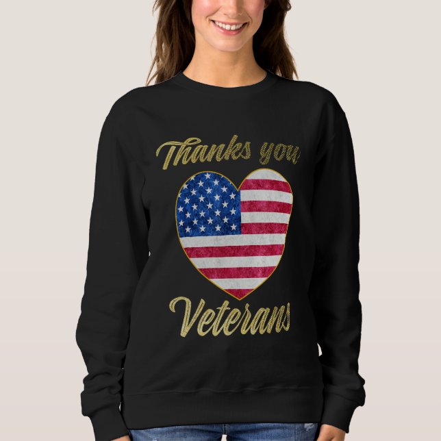 Sudadera Veterans Day with American flag for Men Dad Women  (Anverso)