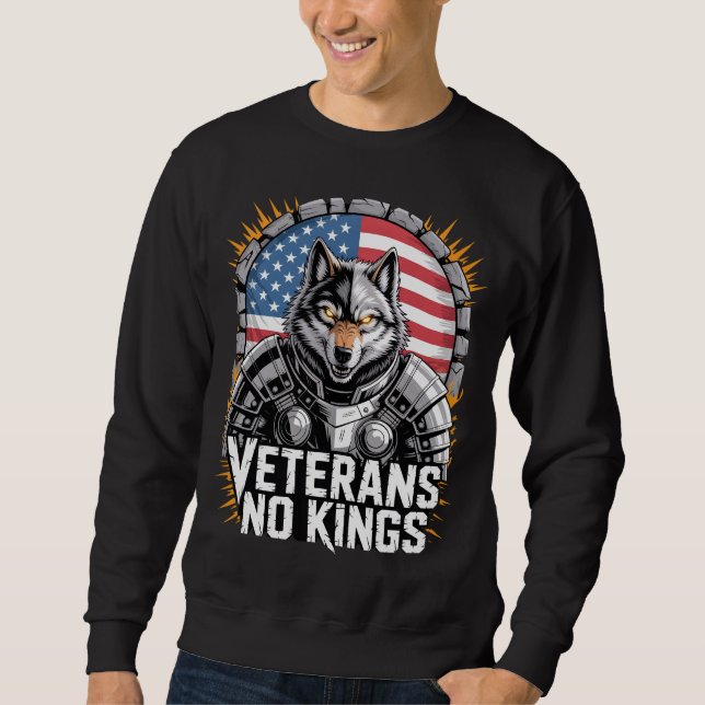 Sudadera Veterans No Kings Wolf Design for Proud Military (Anverso)