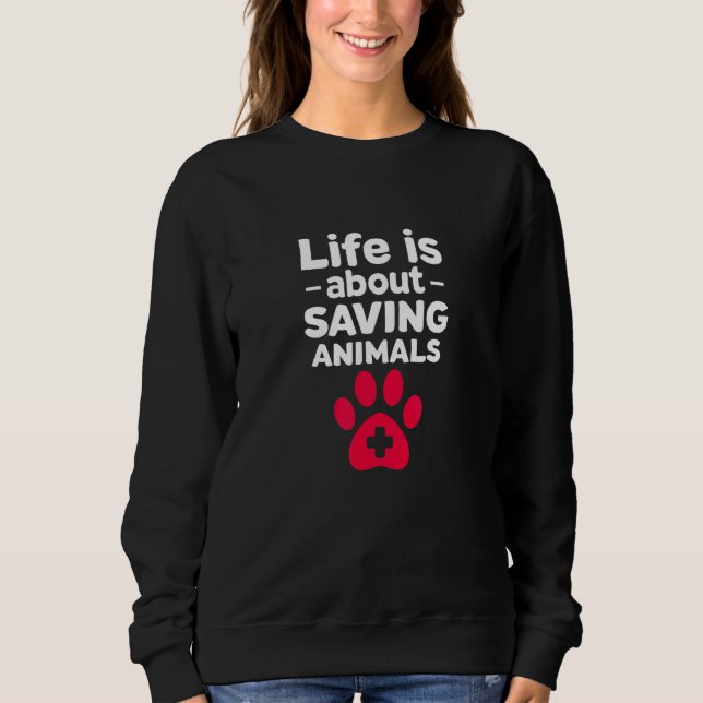 Sudadera Veterinaria De Vida De Asistente De Tecnología Vet (Anverso)