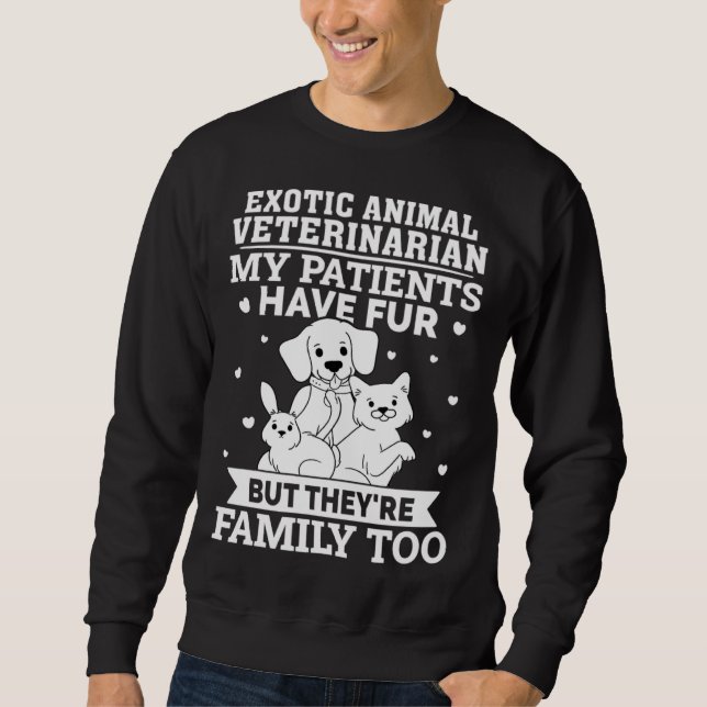 Sudadera Veterinario de Animales Exóticos Mis Pacientes Tie (Anverso)