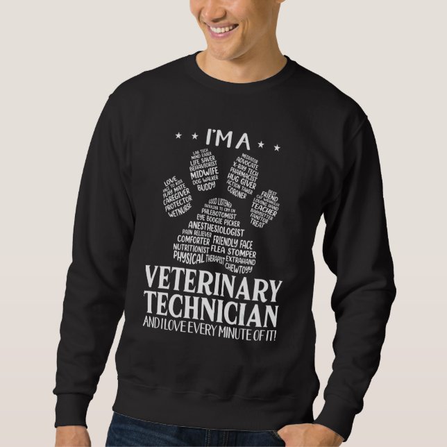 Sudadera Veterinary Technician Paw Print   Vet Costume (Anverso)