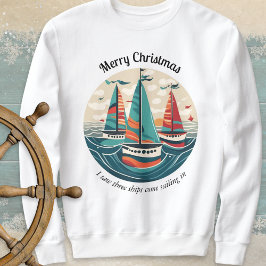 Sudadera Vi Tres Barcos de Vela Océano Navidad