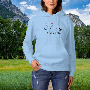 Sudadera Viaja Avión & Corazón Ubicación Personalizada