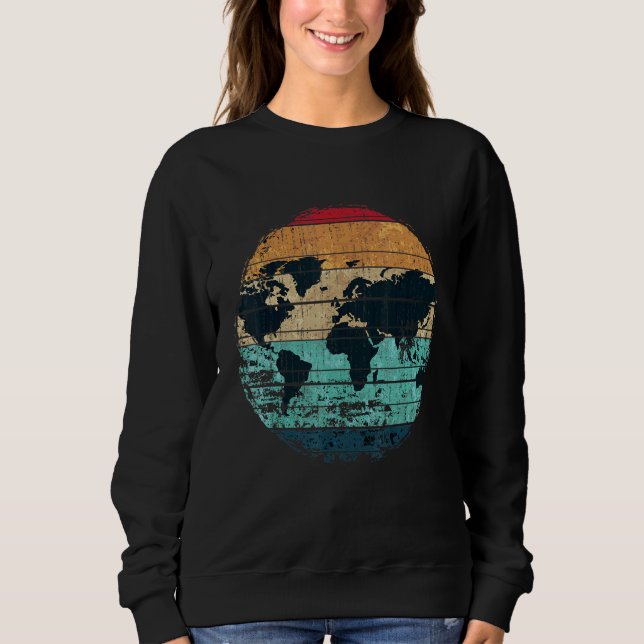 Sudadera Viajando por países viajantes Cartografía Retro Wo (Anverso)