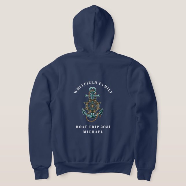 Sudadera Viaje costero de la familia Nautical Anchor person (Distribución Reverso )