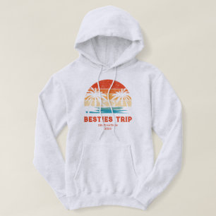Sudadera Viaje de Chicas de Besties con atardecer retro