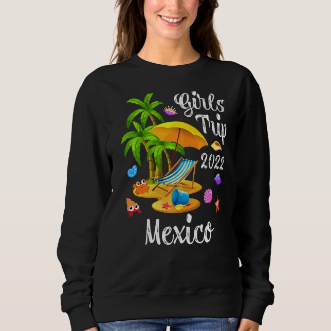 Sudadera Viaje de Chicas de vacaciones de verano en palmera (Anverso)
