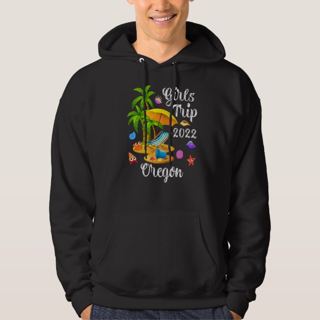 Sudadera Viaje de Chicas de vacaciones de verano en palmera (Anverso)