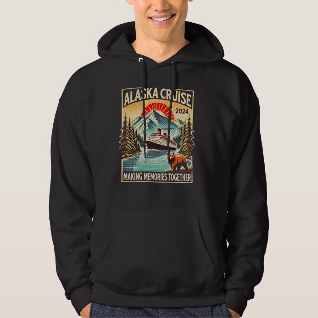 Sudadera Viaje de crucero de Alaska 2024 a amigos familiare (Anverso)