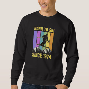 Sudadera Viaje de montaña estilo años 70 nacido en esquí de