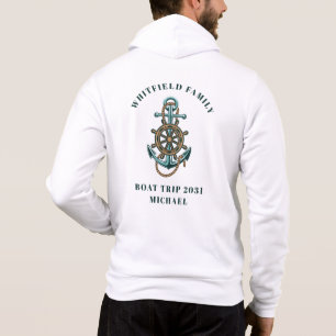 Sudadera Viaje en Barco Familiar Ancla Náutica Personalizad