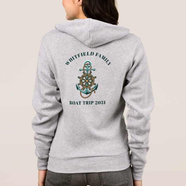 Sudadera Viaje en barco para vacaciones de crucero familiar (Reverso)