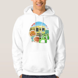 Sudadera Viaje en Tren Japonés con Gato y Ranas