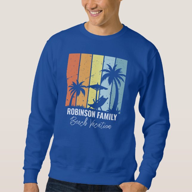 Sudadera Viaje Familiar Personalizado Playa Azul Fresca (Anverso)