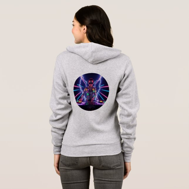 Sudadera Vibe Eléctrico DJ Full Zip Hoodie ⚡ 🎧 (Reverso completo)