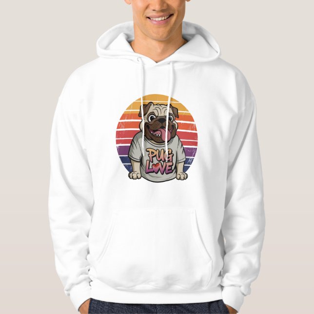 Sudadera Vibes de amor de Pug (Anverso)