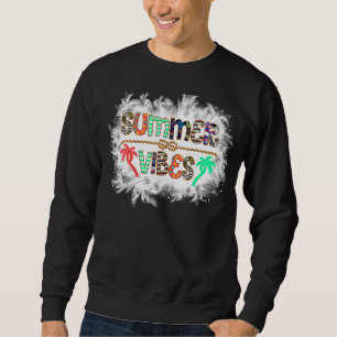 Sudadera Vibes de verano blanqueados Palm Tree Hello Summer