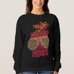 Sudadera Vibes de verano retro Leopardo gafas de sol Palm T