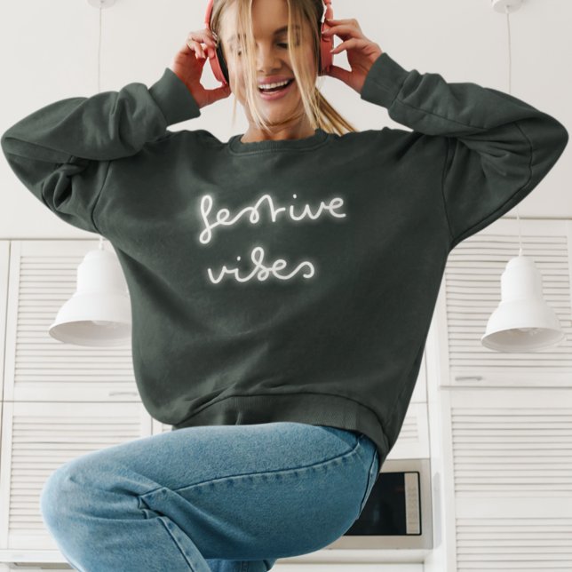 Sudadera Vibes festivas | Modernas navidades rojas de moda  (Subido por el creador)