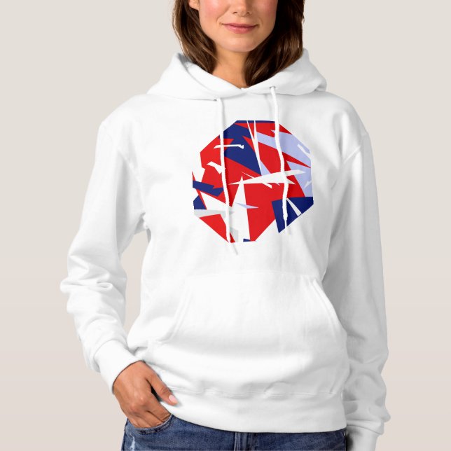 Sudadera Vibes positivas de color rojo azul blanco (Anverso)