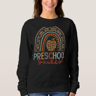 Sudadera Vibes preescolares leopardo arco iris de vuelta a 
