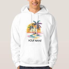 Sudadera Vibes tropicales de atardecer - Palmeras y diseño