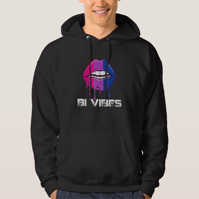 Sudadera Vibraciones Bi Labios Goteando Orgullo Bisexual Bi (Anverso)