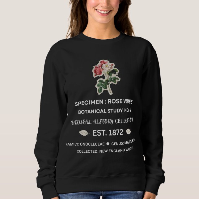 Sudadera Vibraciones Botánicas de Rosas Vintage (Anverso)