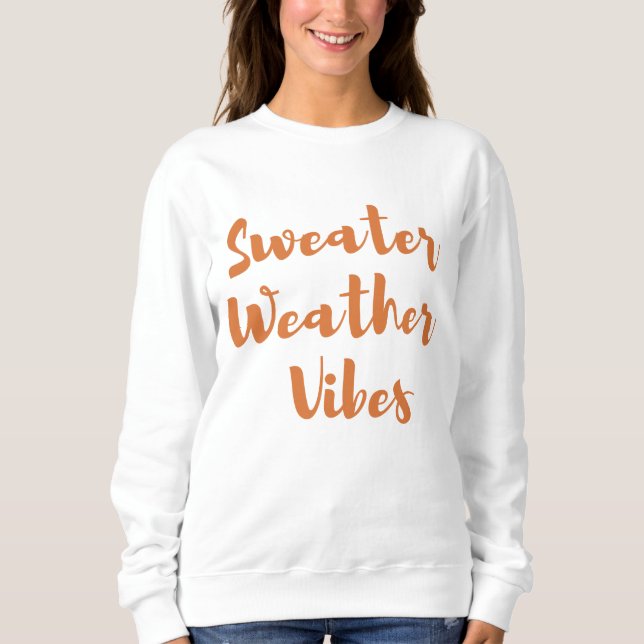 Sudadera vibraciones climáticas de suéter, camiseta naranja (Anverso)