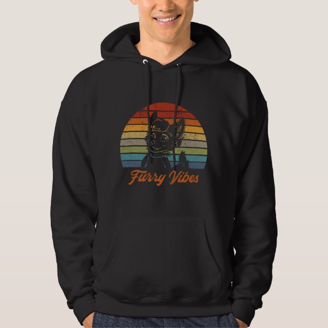 Sudadera Vibraciones de Furry Retro - Traje de Furry Lindo  (Anverso)