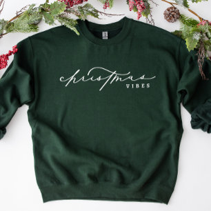 Sudadera Vibraciones de Navidad Caligrafía Bonita Fiesta