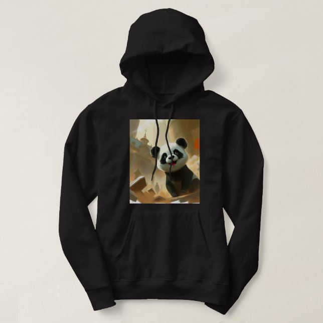 Sudadera Vibraciones de Panda Adorable (Diseño del anverso)