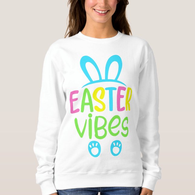 Sudadera Vibraciones de Pascua Pastel (Anverso)