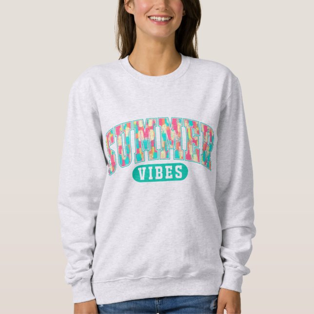 Sudadera Vibraciones de Verano | Cómodo y Casual de Playa (Anverso)