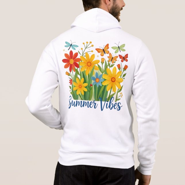 Sudadera Vibraciones de Verano Floral con Mariposas (Reverso)