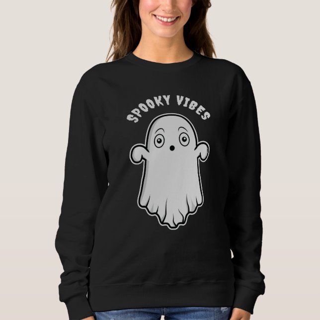 Sudadera Vibraciones Espeluznantes Fantasma Lindo Dibujo An (Anverso)
