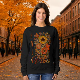 Sudadera Vibraciones Otoñales Florales-Tipografía Moderna C